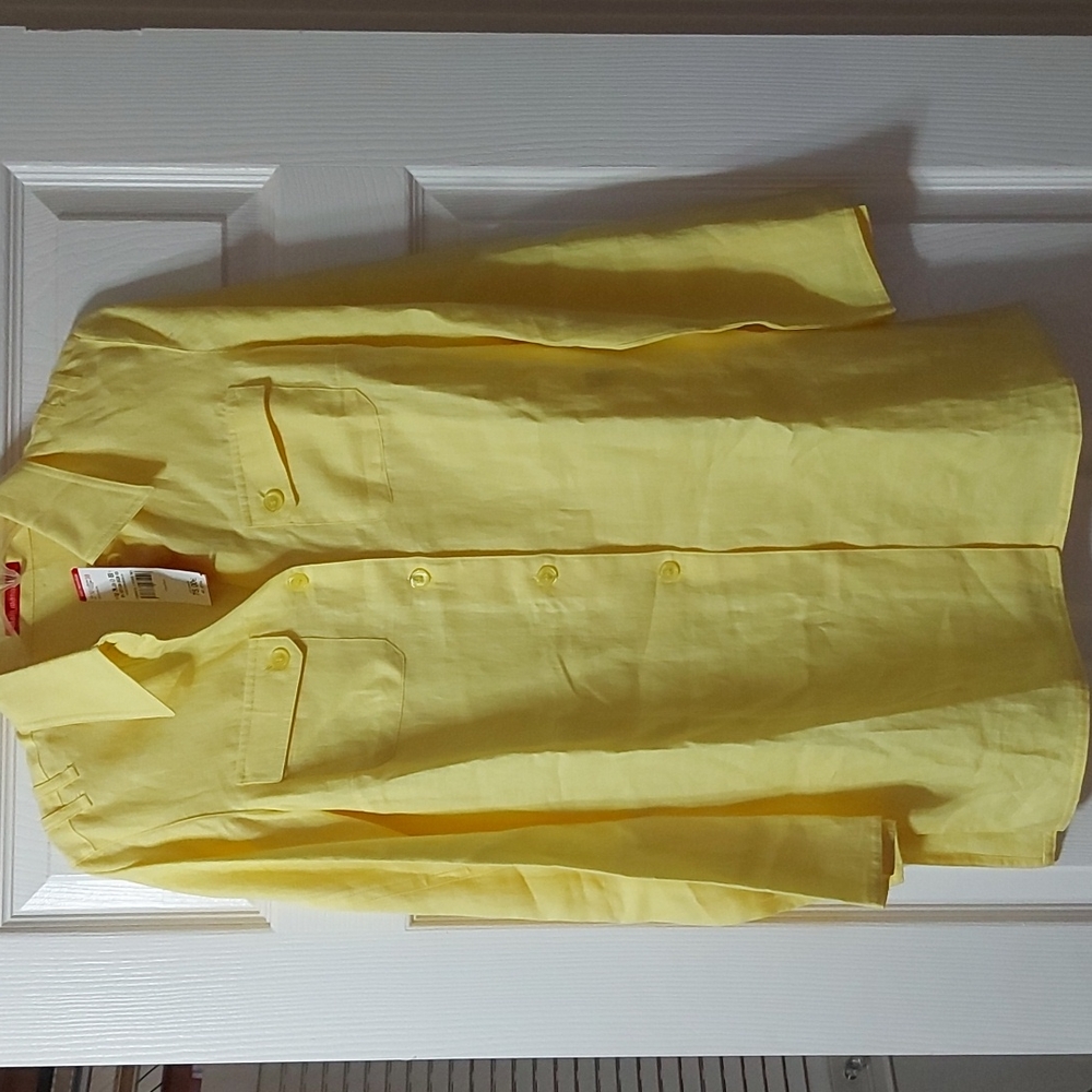 NWT Alain Manoukian Yellow Linen Shirt